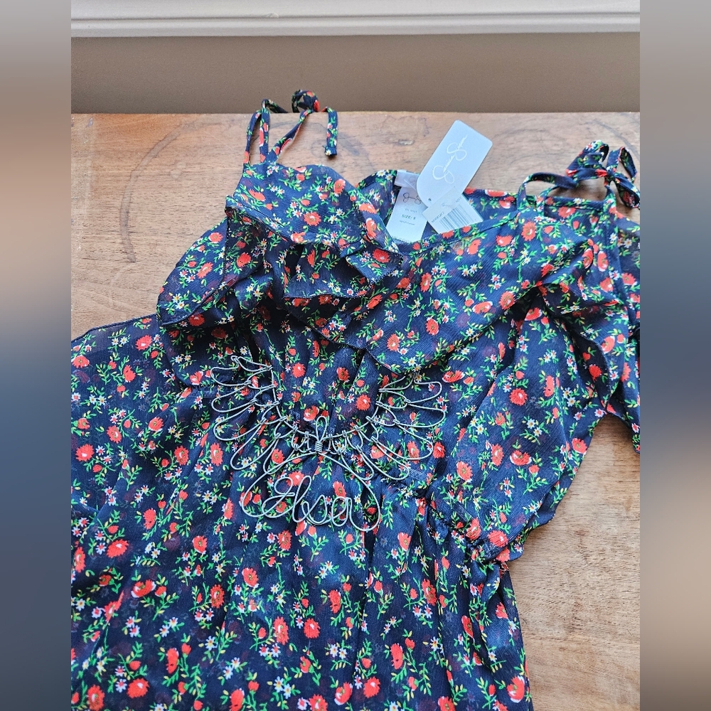 NWT Jessica Simpson Floral Sheer Dress Sz.s